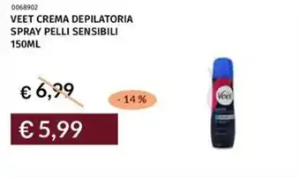 Prezzemolo e Vitale Veet crema depilatoria spray pelli sensibili offerta