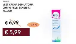 Prezzemolo e Vitale Veet crema depilatoria corpo pelli sensibili offerta