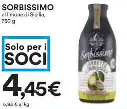 Coop Superstore SORBISSIMO al limone di Sicilia offerta