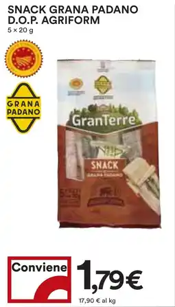 Coop Superstore Snack grana padano d.o.p. GranTerre agriform offerta