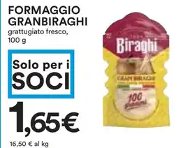 Coop Superstore Formaggio GRANBIRAGHI grattugiato fresco offerta