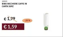 Prezzemolo e Vitale Bibo bicchiere caffe in carta 50pz offerta