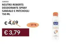 Prezzemolo e Vitale Neutro roberts deodorante spray sandalo e patchouli offerta