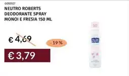 Prezzemolo e Vitale Neutro roberts deodorante spray monoi e fresia offerta