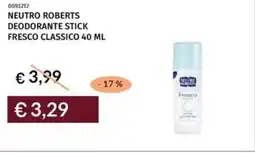 Prezzemolo e Vitale Neutro roberts deodorante stick fresco classico offerta