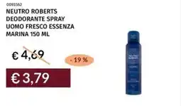 Prezzemolo e Vitale Neutro roberts deodorante spray uomo fresco essenza marina offerta