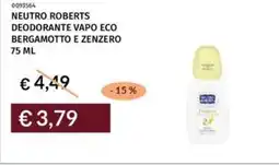 Prezzemolo e Vitale Neutro roberts deodorante vapo eco bergamotto e zenzero offerta