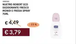 Prezzemolo e Vitale Nuetro robert eco deodorante fresco monoi e fresia spray offerta