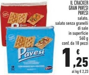 Conad Gran i cracker salati senza granelli di sale in superficie 560 g(ml) offerta