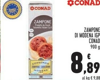 Conad Conad zampone di modena igp 900 g offerta