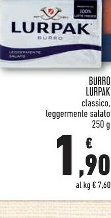 Conad Burro leggermente salato 250 g(ml) offerta