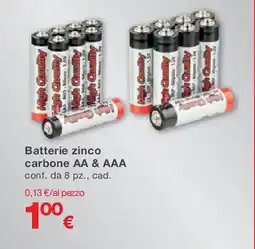 KiK Batterie zinco carbone AA & AAA offerta