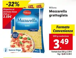 Lidl Milbona Mozzarella grattugiata offerta