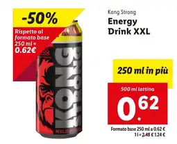 Lidl Kong Strong Energy Drink XXL offerta