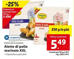 Lidl Delizie del Contadino Alette di pollo marinate XXL offerta