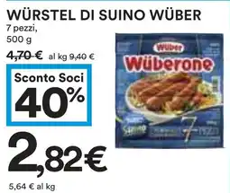 Coop Superstore Würstel di suino WÜBER offerta