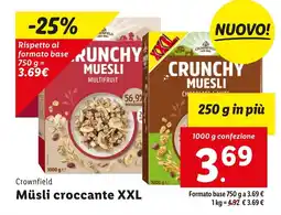 Lidl Crownfield Müsli croccante XXL offerta