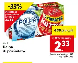 Lidl Mutti Polpa di pomodoro offerta