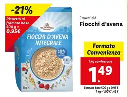 Lidl Crownfield Fiocchi d'avena offerta