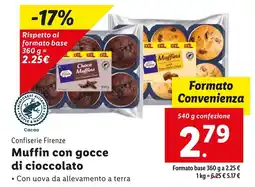 Lidl Confiserie Firenze Muffin con gocce di cioccolato offerta