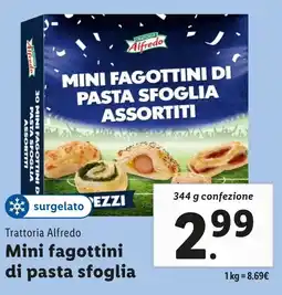 Lidl Trattoria Alfredo Mini fagottini di pasta sfoglia offerta