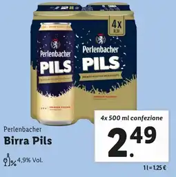 Lidl Perlenbacher Birra Pils offerta