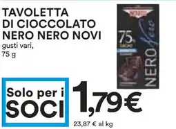 Coop Superstore Tavoletta di cioccolato nero nero NOVI offerta