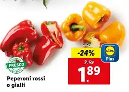 Lidl Peperoni rossi o gialli offerta
