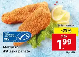 Lidl Merluzzo d'Alaska panato offerta