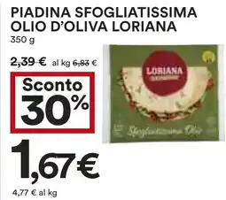 Coop Superstore Piadina sfogliatissima olio d'oliva LORIANA offerta