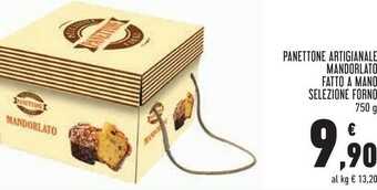 Conad Panettone artigianale mandorlato fatto a mano selezione forno 750 g offerta