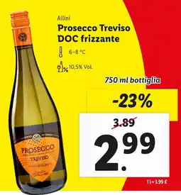 Lidl Allini Prosecco Treviso DOC frizzante offerta