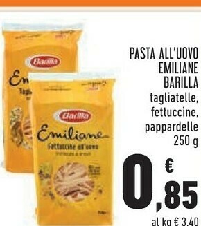 Conad Emiliane fettuccine all'uovo 250 g(ml) offerta