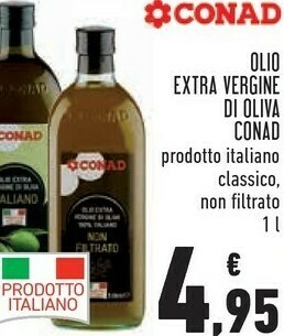 Conad Conad - olio extra vergine di oliva classico 1000 g(ml) offerta