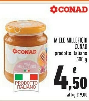 Conad Conad - miele millefiori 500 g(ml) offerta