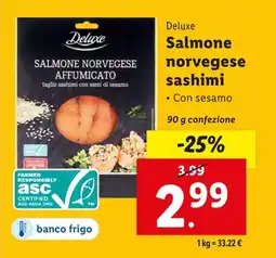 Lidl Deluxe Salmone norvegese sashimi offerta