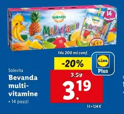 Lidl Solevita Bevanda multivitamine offerta