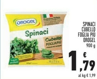 Conad Spinaci cubello foglia più i vegetali offerta