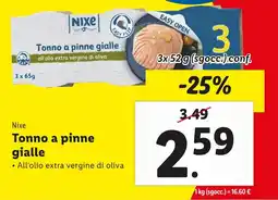 Lidl Nixe Tonno a pinne gialle offerta