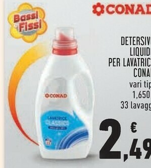 Conad Conad detersivo liquido per lavatrice offerta