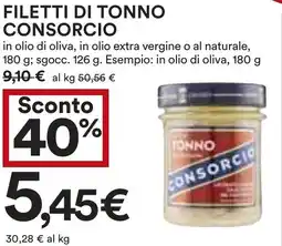 Coop Superstore Filetti di tonno CONSORCIO offerta