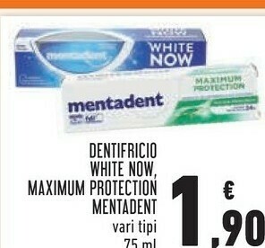 Conad Dentifricio white now, maximum protection offerta
