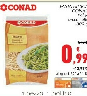 Conad Divella - pasta fresca orecchiette 500 g(ml) offerta