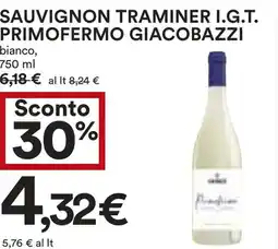 Coop Superstore Sauvignon traminer i.g.t. primofermo GIACOBAZZI offerta