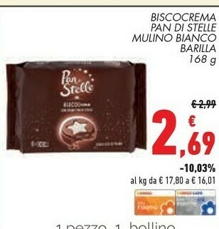 Conad Biscocrema pan di stelle 168 g offerta