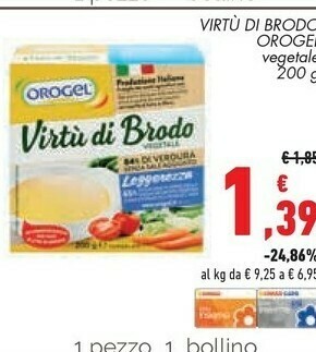 Conad Virtù di brodo vegetale 200 g(ml) offerta