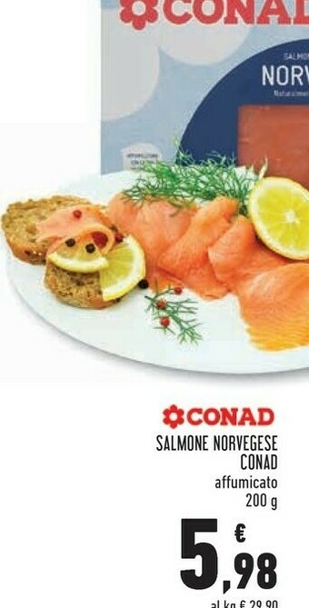 Conad Superstore Conad - salmone affumicato norvegese 200 g(ml) offerta