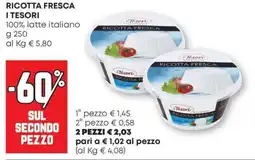 Pam Ricotta fresca i TESORI offerta