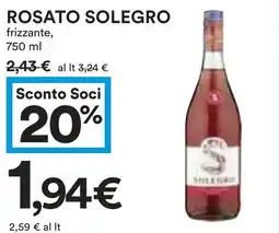 Coop Superstore Rosato SOLEGRO offerta