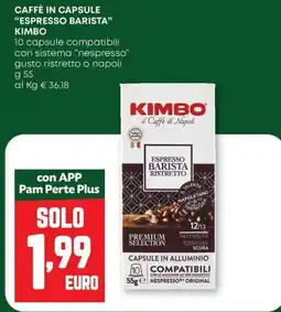 Pam Caffè in capsule "espresso barista" KIMBO offerta